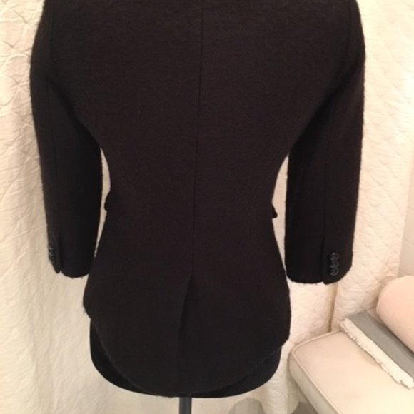 SMYTHE 3/4 sleeve black mohair blazer - Picture 2 of 4
